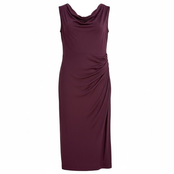 Kenneth Cole Plum Ruched Fitted Dress - Picture 1 of 5